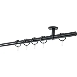 20mm,1-läufig,Rohr,Deckenträger classic,Endstück match Größe: 100cm, Farbvariante: Schwarz