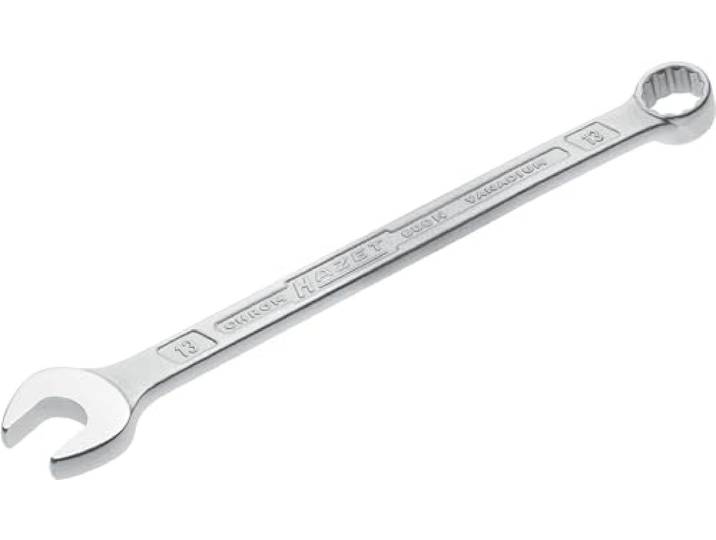 HAZET: Combinatiesleutel 600N-13 verchroomd Combinatiesleutelkop onder een hoek van 15° - Uitgang: Externe dubbele zeskant, sleutelHAZETdte: 13 mm, schacht met extra stevig HAZET dubbel T-profiel'.