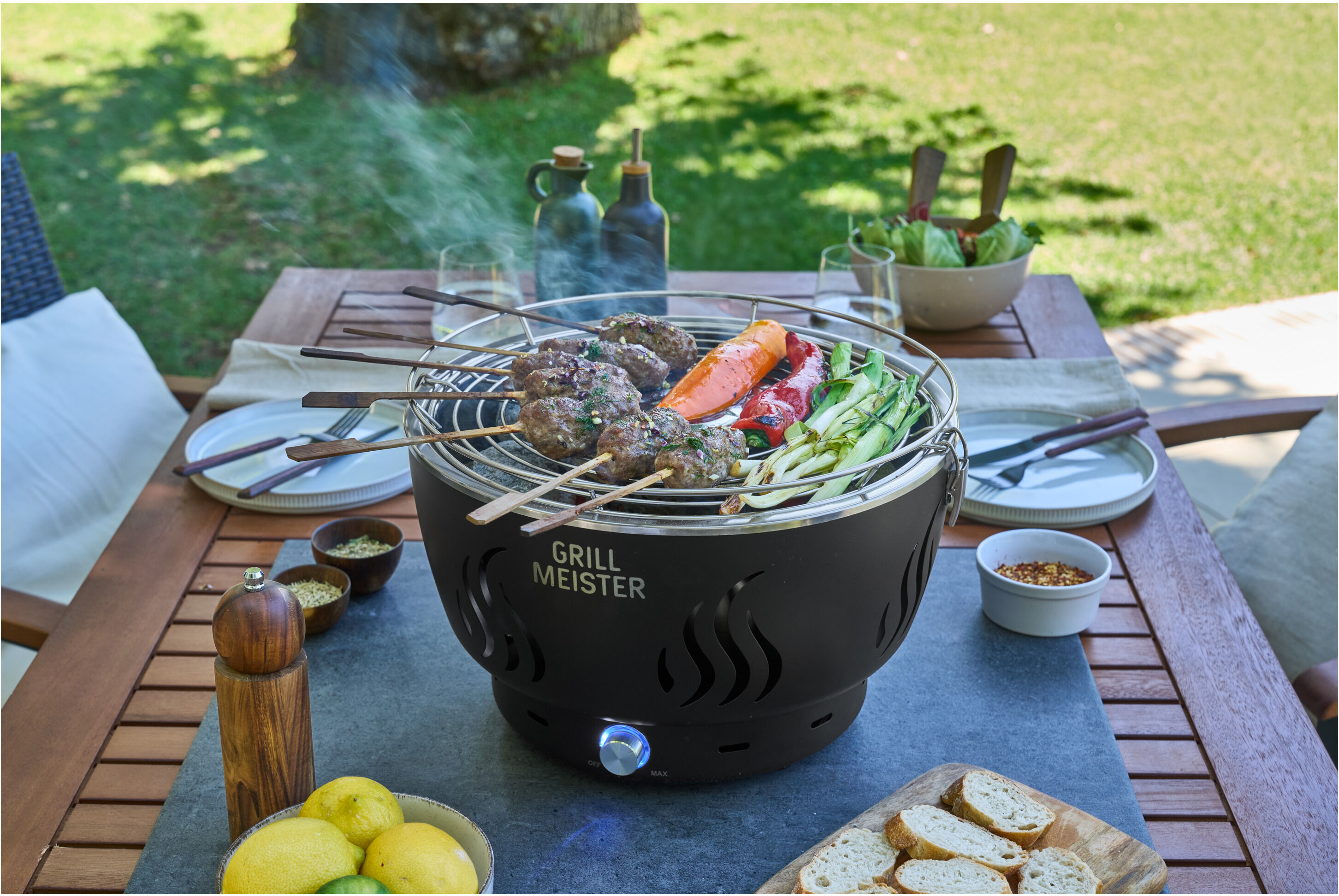 GRILLMEISTER Holzkohlegrill »GAG 34 D1« mit Aktivbelüftung