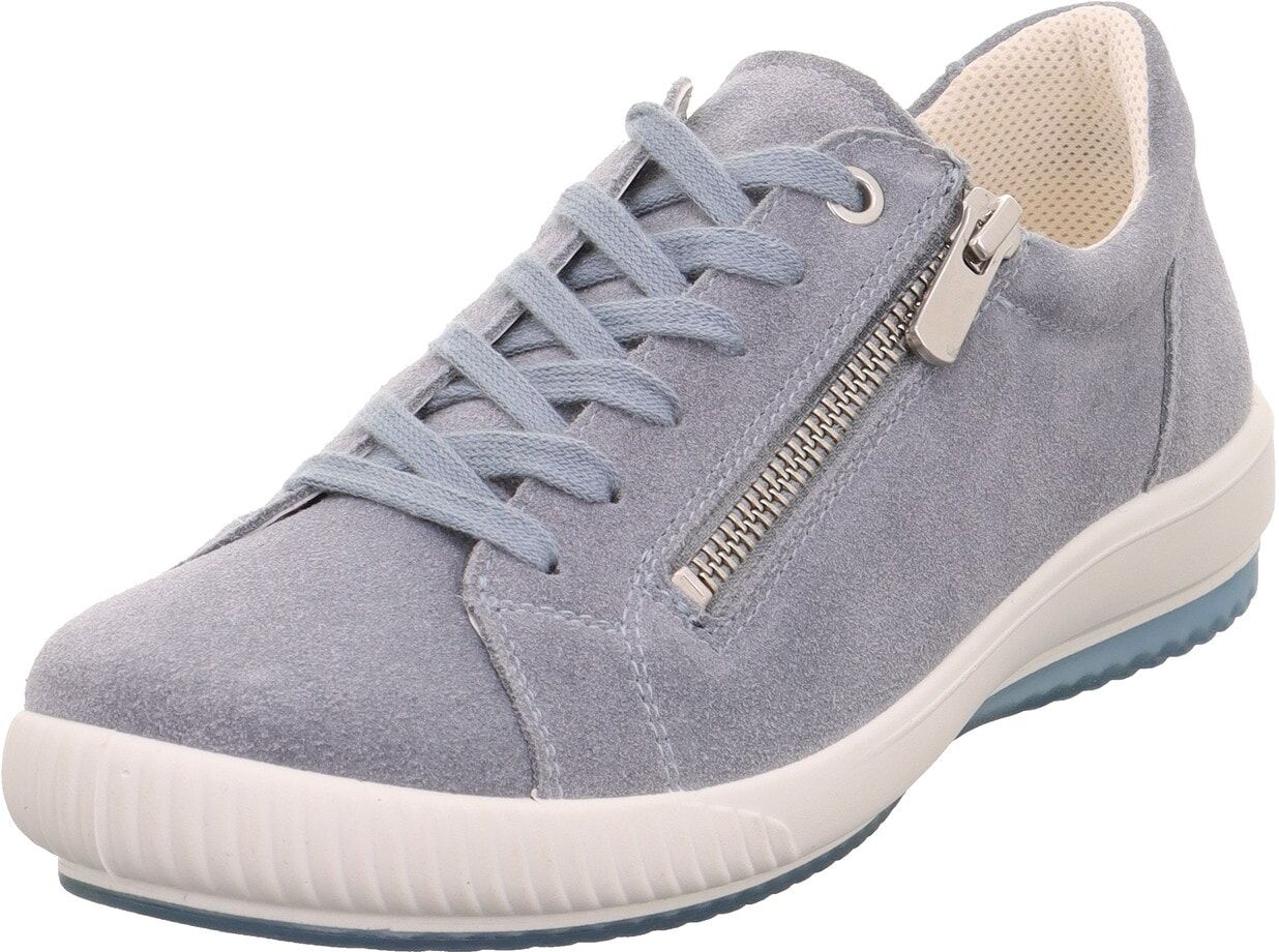 Sneaker LEGERO "TANARO 5.0", Damen, Gr. 36, Textil, blau (aria (hellblau)), Veloursleder, unifarben, Schuhe Sneaker, Komfortschuh, Freizeitschuh, Schnürschuh mit Reissverschluss aria (hellblau) 36, Textil
