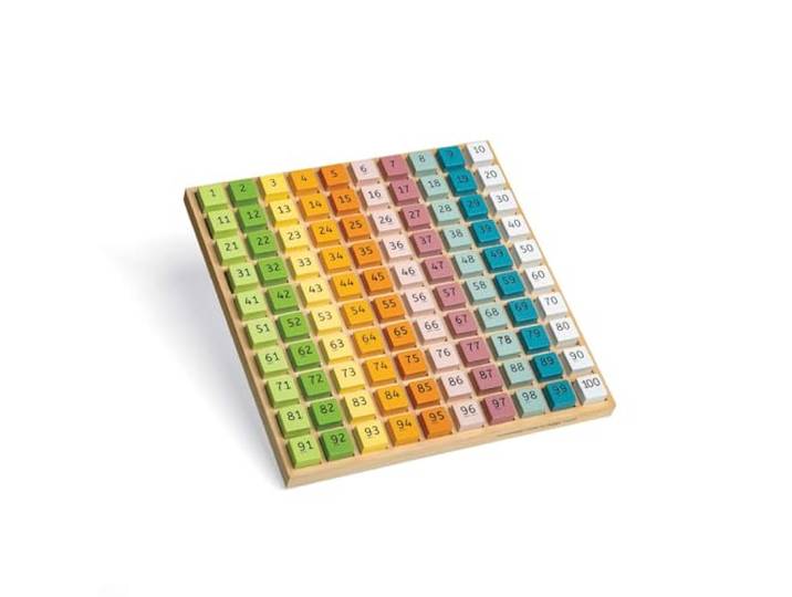 Bigjigs Toys FSC Certified Wooden Number Counting Tray - 100pc Maths Game, Quality Eco-Friendly Educational Toys & Teacher Supplies, Montessori Toys