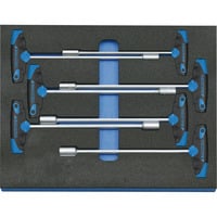 Steckschlüssel-Satz in Check-Tool-Modul, 7-teilig blau/schwarz, (2005 CT2-2133 T), T-Griff