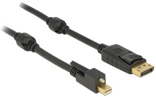 Delock DisplayPort / Mini-DisplayPort Anschlusskabel Mini DisplayPort Stecker, DisplayPort Stecker 2m Schwarz 83722 vergoldete