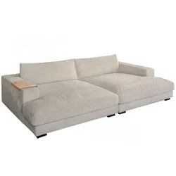 BIG SOFA XL MIT TABLETT MADELINE Cremeweiß Cord