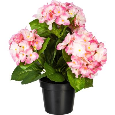 Kunstpflanze CREATIV GREEN "Hortensienbusch", rosa, H:32cm, Kunststoff, Kunstpflanzen, Kunstpflanze