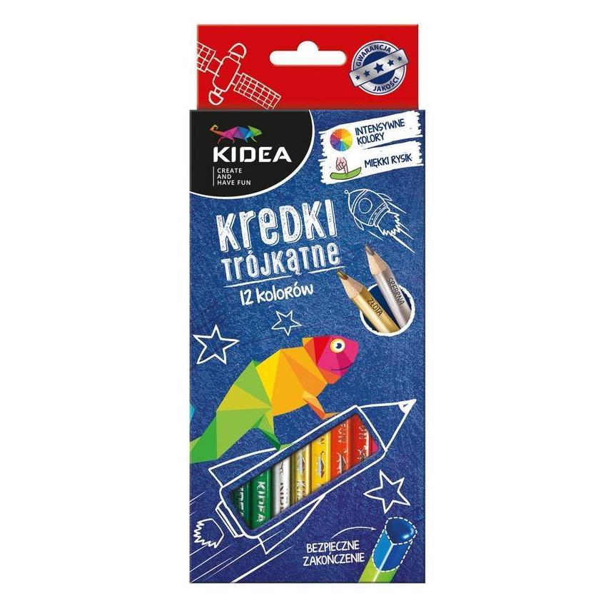 Derform KIDEA Dreiecksmalstifte 12 Farben (12x) (DERF.KT12KA)