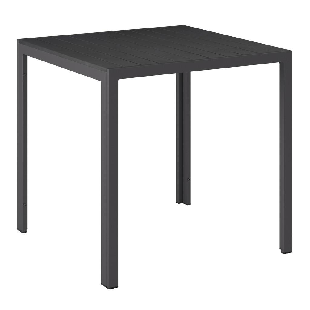 Ambia Garden Gartentisch , Schwarz , Metall, Kunststoff , quadratisch , Flachrohr , 76.5x74x76.5 cm , Gartenmöbel, Gartentisch, Gartentische