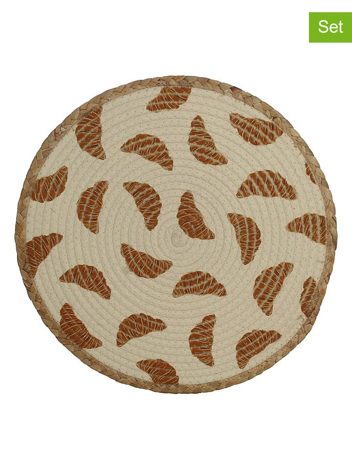 Kersten 4er-Set: Tischsets ''Croissant'' in Beige/ Hellbraun - Ø 38 cm - onesize