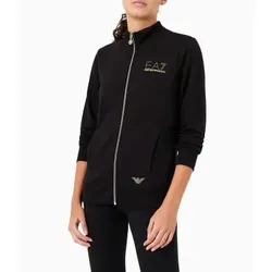 EA7 für Damen. 8NTM43_TJ9RZ Evolution Sweatshirt mit Reißverschluss schwarz (XS), Lässig, Polyester, Langarm