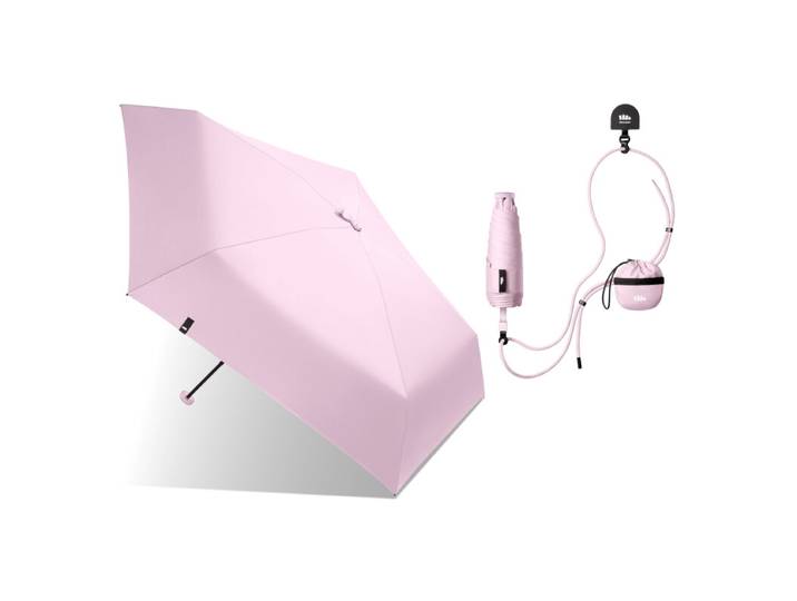 Beneunder BM531 parapluie crayon anti-UV à cinq plis avec revêtement noir, version rose