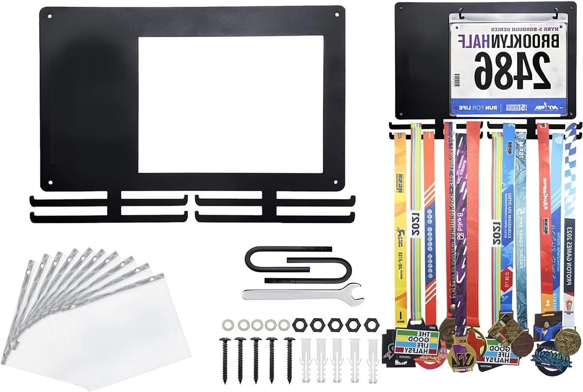 Medaillehouder Wandhanger met Krijtbord - Zwart