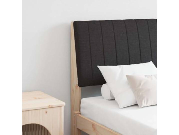 RJPLMFV Bett-Kopfteil, gepolstert, Schwarz, 140 cm, massives Kiefernholz Fleckabweisender Stoff, Schaumstoffpolsterung, modernes Design, einseitig veredelt