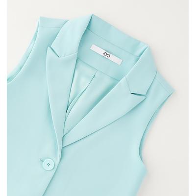 Blusenblazer IDO "BABY GIRL VEST", Mädchen, Gr. 116, aquamarine, 88% Polyester, 12% Elasthan, Blazer Blusenblazer