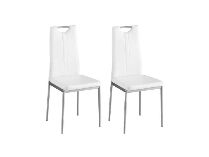 Esszimmerstuhl Leder IVO 2er Set weiss