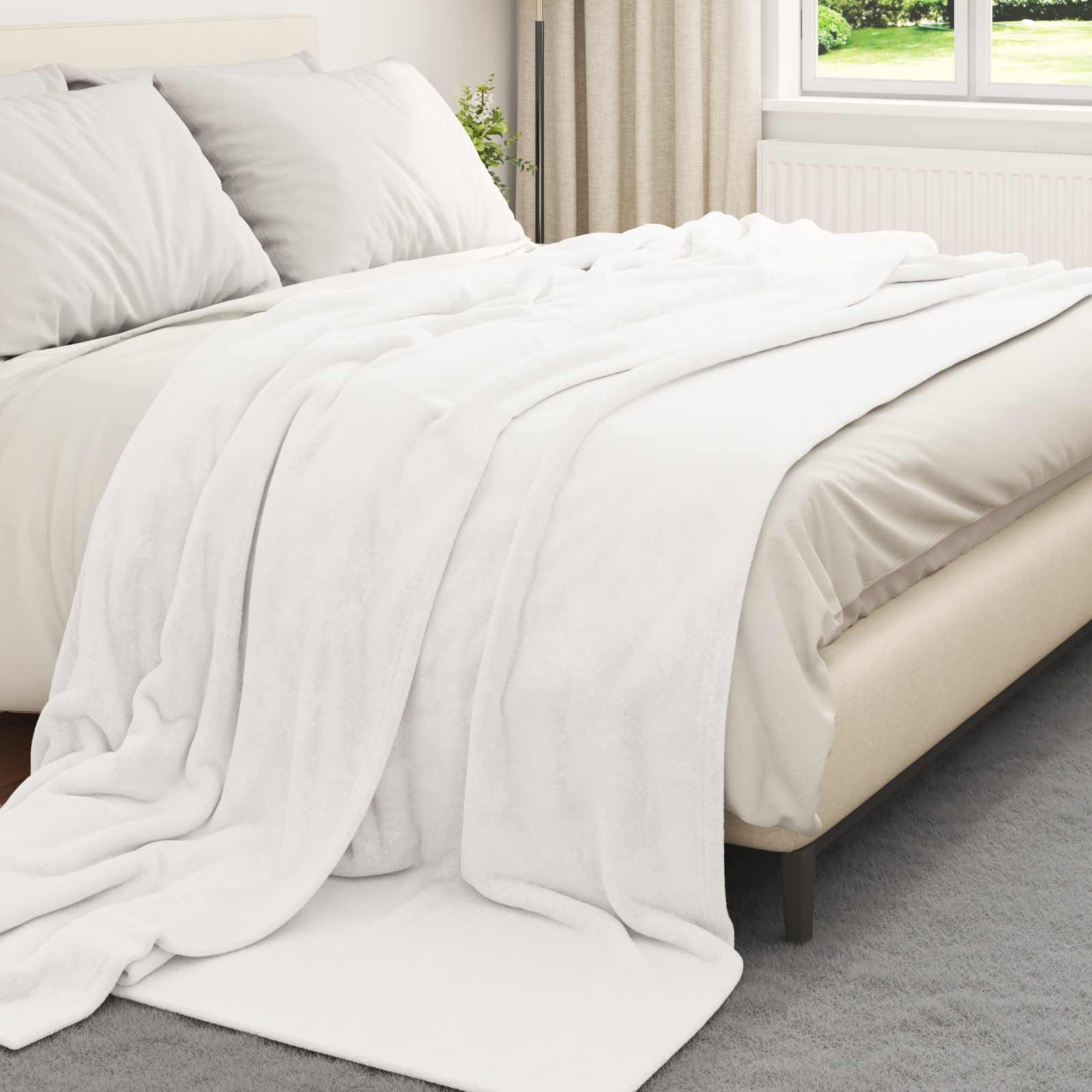 vidaXL plaid Blanc 270 x 240 cm 1,69 kg Polaire
