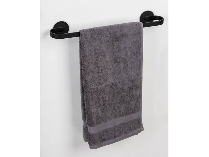Porte-serviettes Bivio type B Barre porte-serviettes : aluminium, laqué Noir/Noir 48 x 7 x 8cm