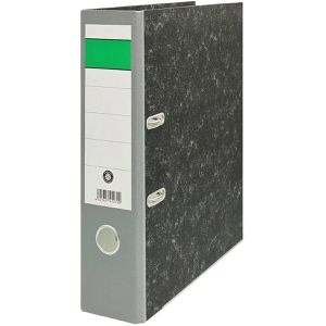 Böttcher-AG Ordner Karton, A4, 8cm, schwarz marmoriert, Rücken grau