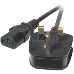 EFB EK500.5 Netzleitung UK BS1363A - C13 180°, schwarz, 5 m, 3 x 1.00 mm2 EK5005