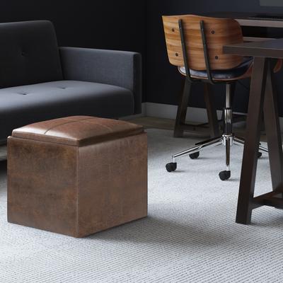 WYNDENHALL Townsend 17 inch Wide Contemporary Square Storage Ottoman