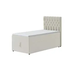 Boxbett mit Bettkasten Belek , beige , Maße (cm): B: 100 H: 125