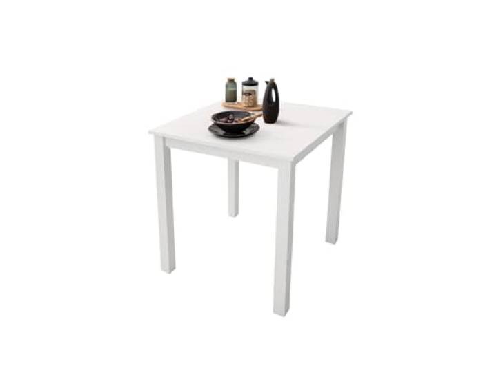 Woodroom Kota Kleiner Esstisch 70 x 70 cm – Massivholztisch, Weiß PLATZSPARENDER KÜCHENTISCH – Kompakter Tisch für 2 Personen in Weiß, ideal für kleine Räume, Küche und Apartments.