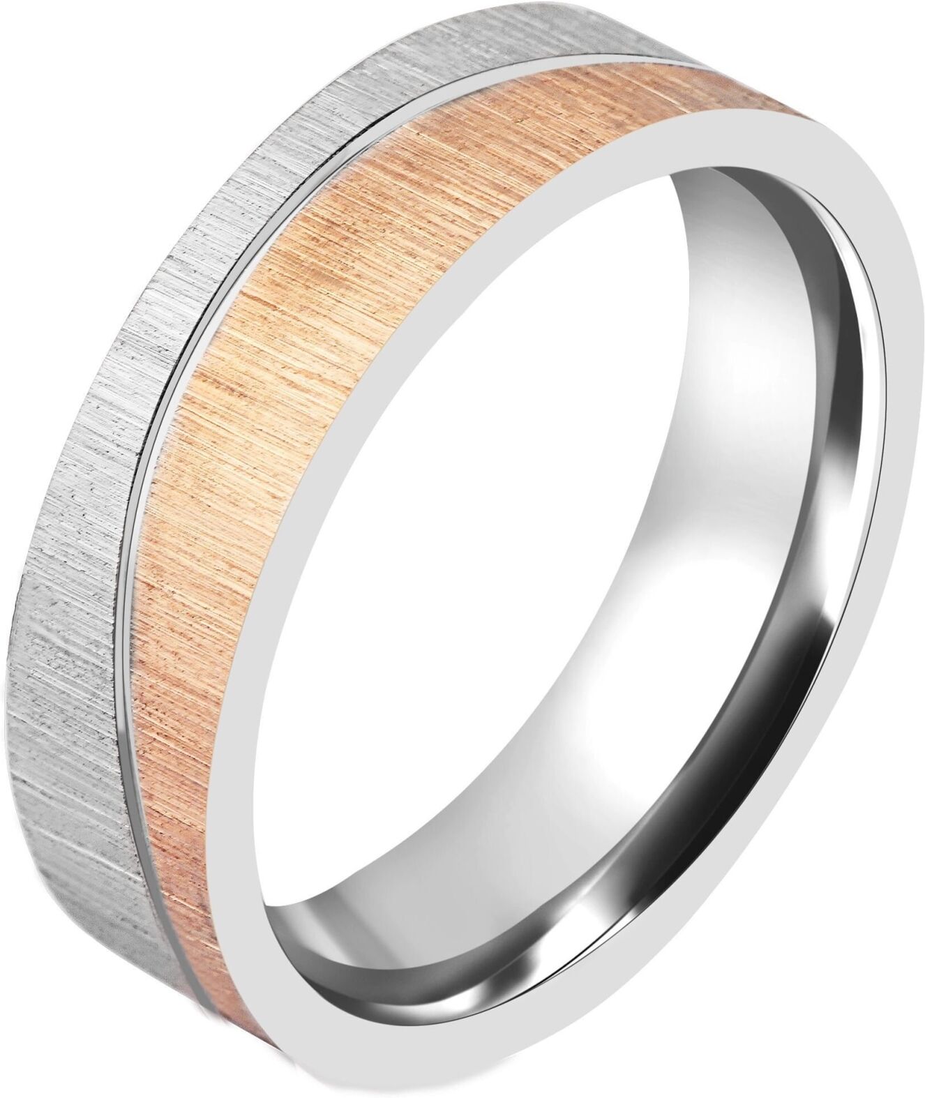 Partnerring AKZENT "Vision Highlight, langlebig" Gr. 68, rosa (bicolor60), Fingerringe, Herren, 68, Edelstahl, Partnerring