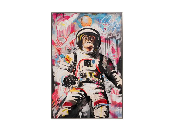 Handbemaltes, gerahmtes Bild „Wire to The Moon“ 80 x 120 cm Multicolor Crea Collection