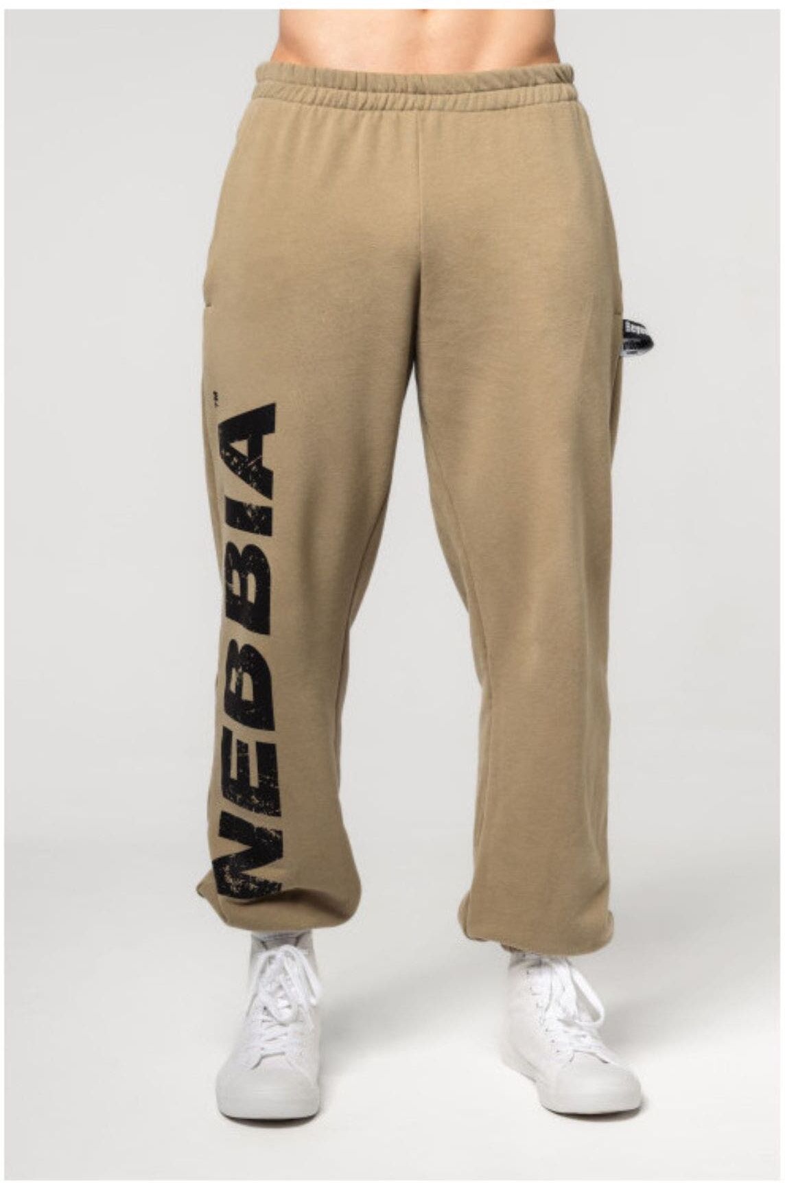 NEBBIA Gym Sweatpants Baggy Style Gym Bro Man Green  