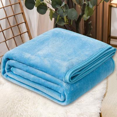 Shop Station Luxury Fleece Throw Blanket Soft Plush Microfiber Cozy Blanket For Bed, Sofa & Travel sky Blue