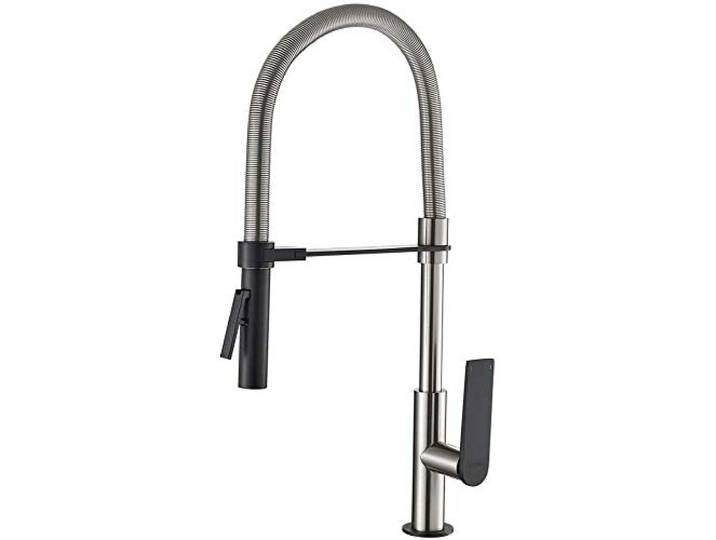 GRIFEMA LYON-G14001A Experte Küchenarmatur - Wasserhahn Küche mit Flexibler Auslauf, Brause mit 2 Strahlarten Semi-Profi-Einhandmischer, G3/8'' Anschlüsse, Universalschwenker, Gebürstetes