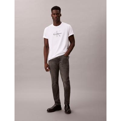 Slim-fit-Jeans CALVIN KLEIN "SLIM TAPER JEANS", Herren, Gr. 34, Länge 32, grau (hearst grau), Denim/Jeans, Obermaterial: 98% Baumwolle, 2% Elasthan, unifarben, slim fit lang, Jeans Slim-fit-Jeans, Slim fit