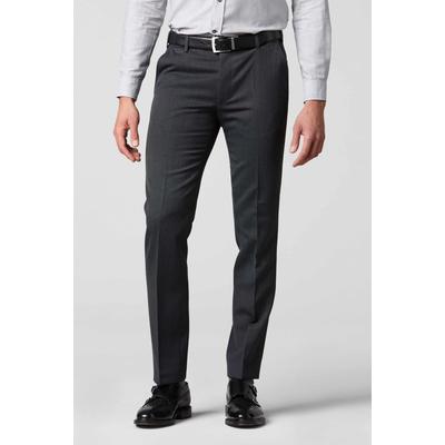 Anzughose MEYER "Oslo 2-111", Herren, Gr. 24, Normalgrößen, grau, 55% Polyester, 45% Wolle, unifarben, figurumspielend lang, Hosen Anzughose, praktische Autofahrer− und Reisehose