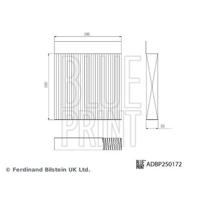 BLUE PRINT Filter, Innenraumluft adbp250172 für MG