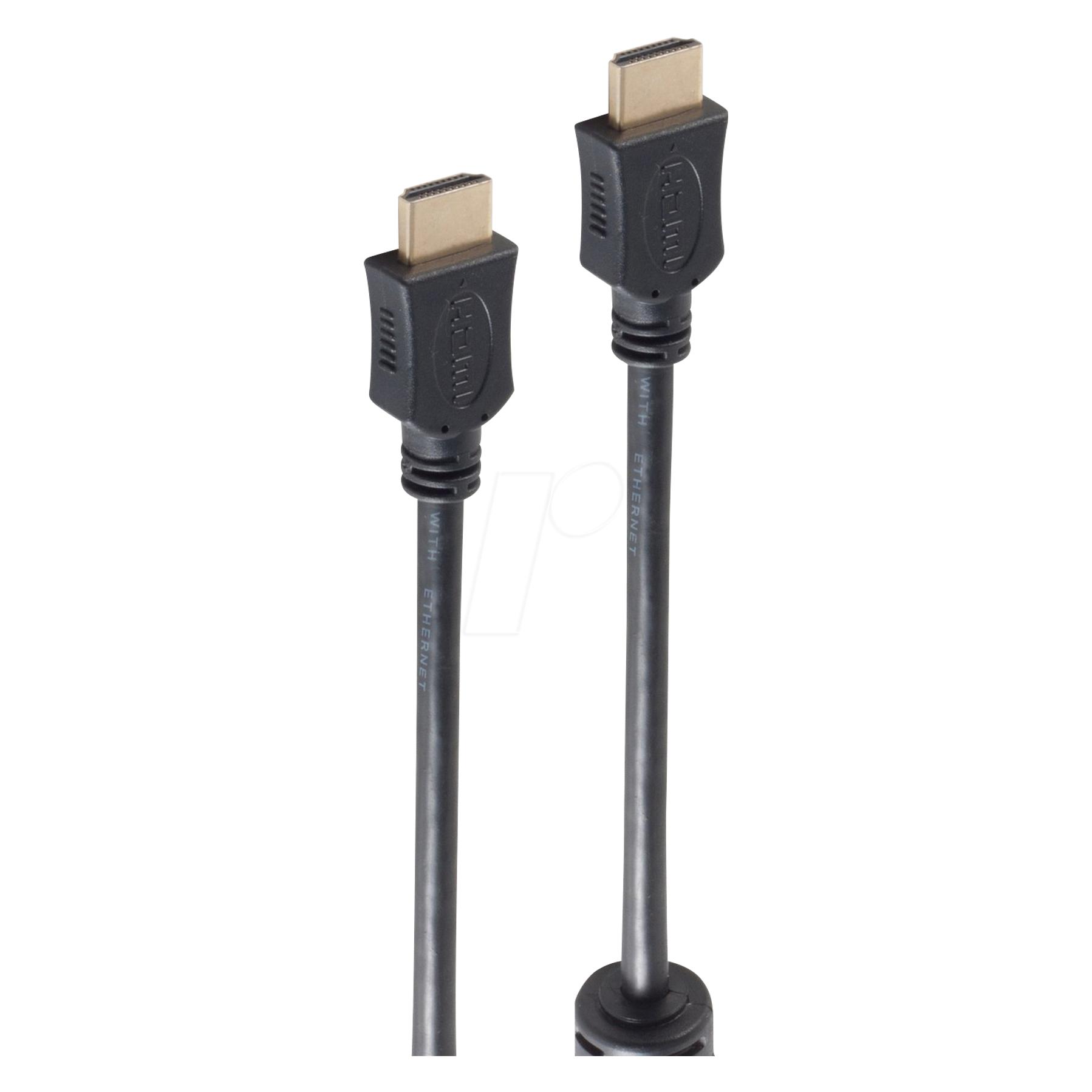Shiverpeaks -BASIC-S--HDMI A-Stecker auf HDMI A-Stecker, vergoldete Kontakte mit Ferrit, Full HD, ULTRA HD, 3D (3 m) (BS77473-FERRIT)