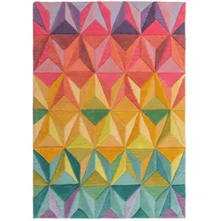 Luxus-Handgetufteter Wollteppich `Derwent Tilly` Multi-Farben. 120x170 cm | Kadima Design