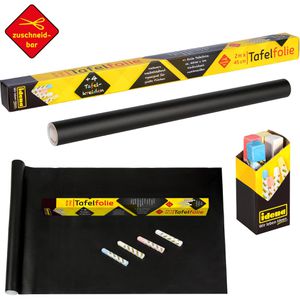Idena Tafelfolie 260025 selbstklebend, 45 x 200 cm, mit Kreide, schwarz