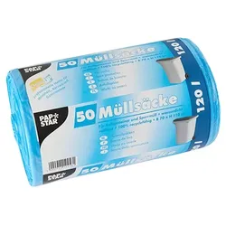 Starpak 50 Müllsäcke, HDPE 120 l 110 cm x 70 cm blau