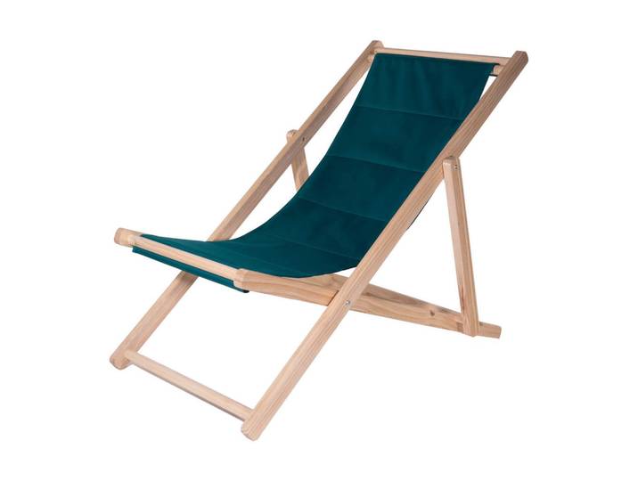 Liege Matala, Dunkelblau, Holz, 59x106x106 cm, Gartenmöbel, Gartenliegen