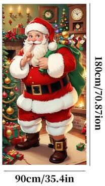 Uplift Treasures Santa Claus Deer Christmas Door Banner a