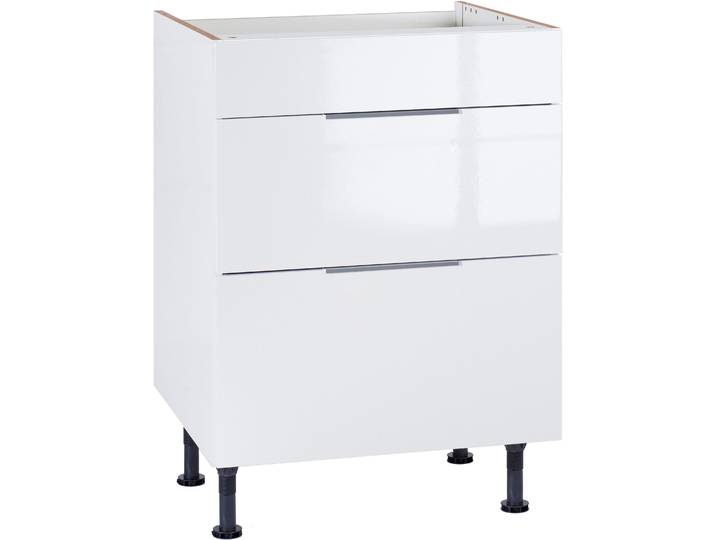 Kochfeldumbauschrank OPTIFIT Tara , weiss (weiß glanz), B:60cm H:87cm T:58,4cm, Schränke, Kochfeldumbauschrank, mit Vollauszug und Soft-Close-Funktion, Breite 60 cm