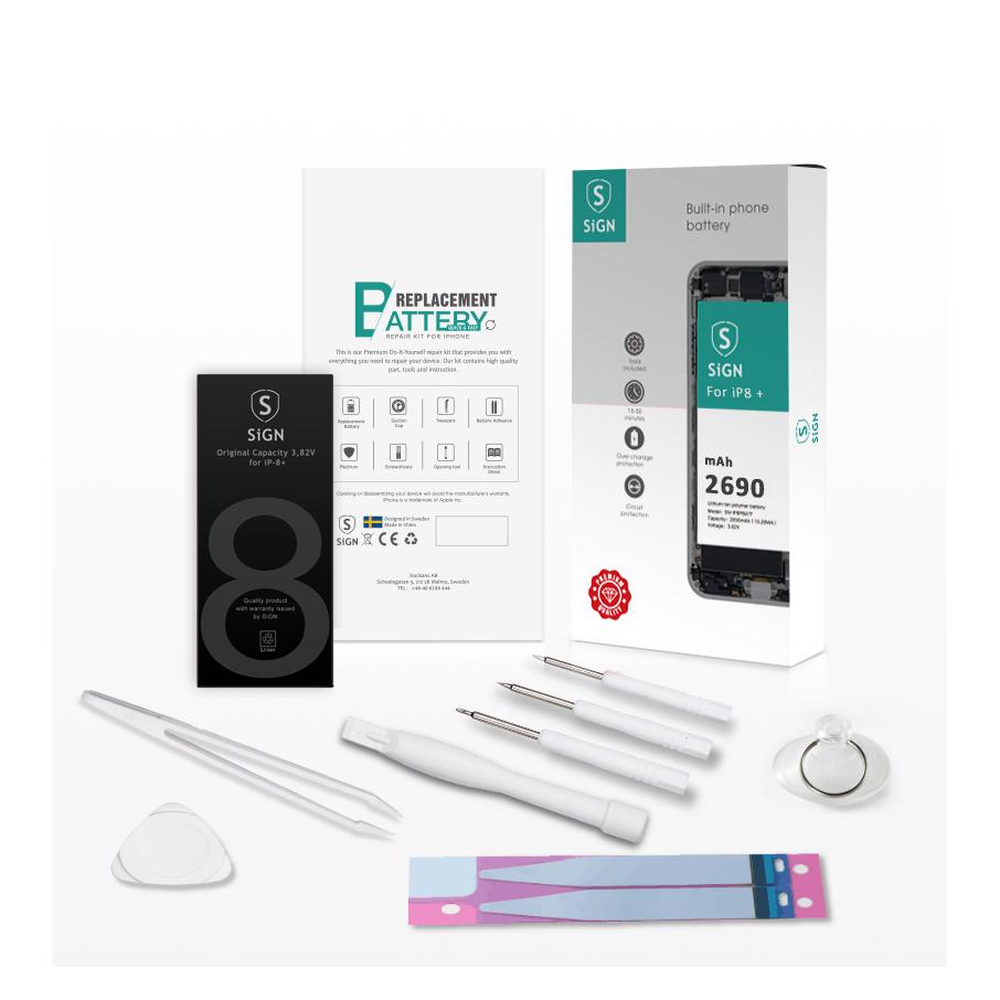 SIGN Complete Kit for Battery Change on iPhone 8 Plus (SN-IP8PBATT)