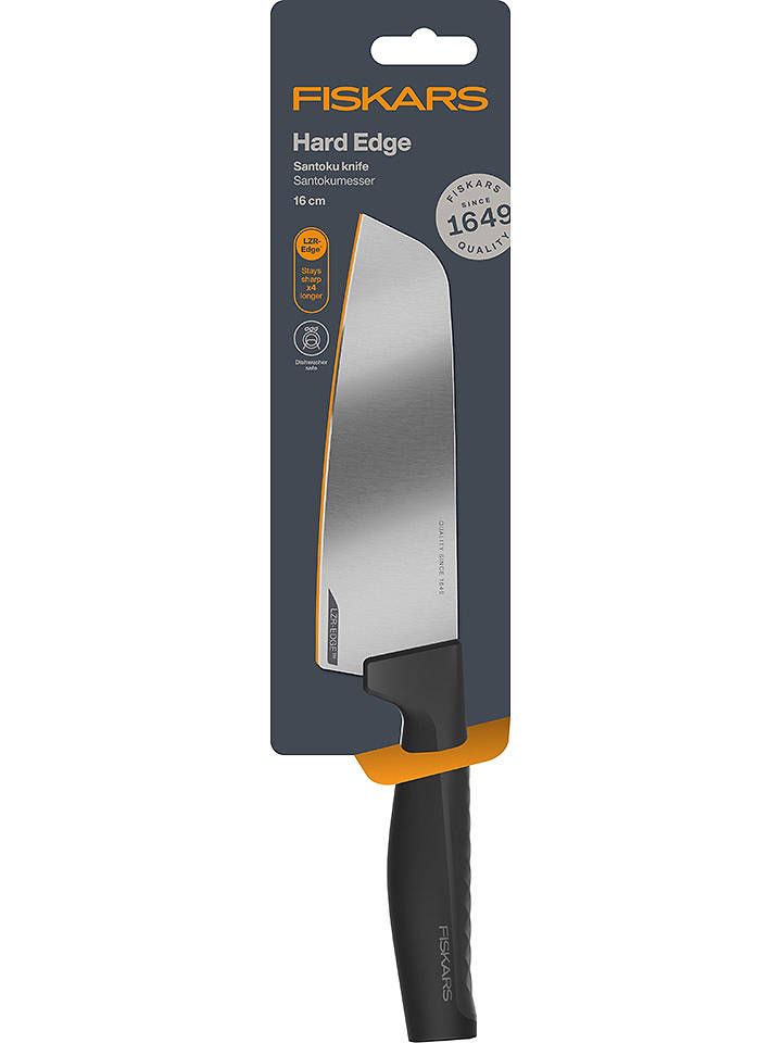 Fiskars Santoku-Messer "Hard Edge" in Schwarz - (H)29 cm - onesize