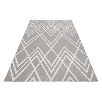 Outdoorteppich ESPRIT "Rave, ESP-54228", grau, B:120cm H:6mm L:170cm, Polypropylen (PP), Teppiche, Outdoorteppich, mit Hoch-Tief-Effekt, Rauten-Design, modern, robust, Terrasse, Küche