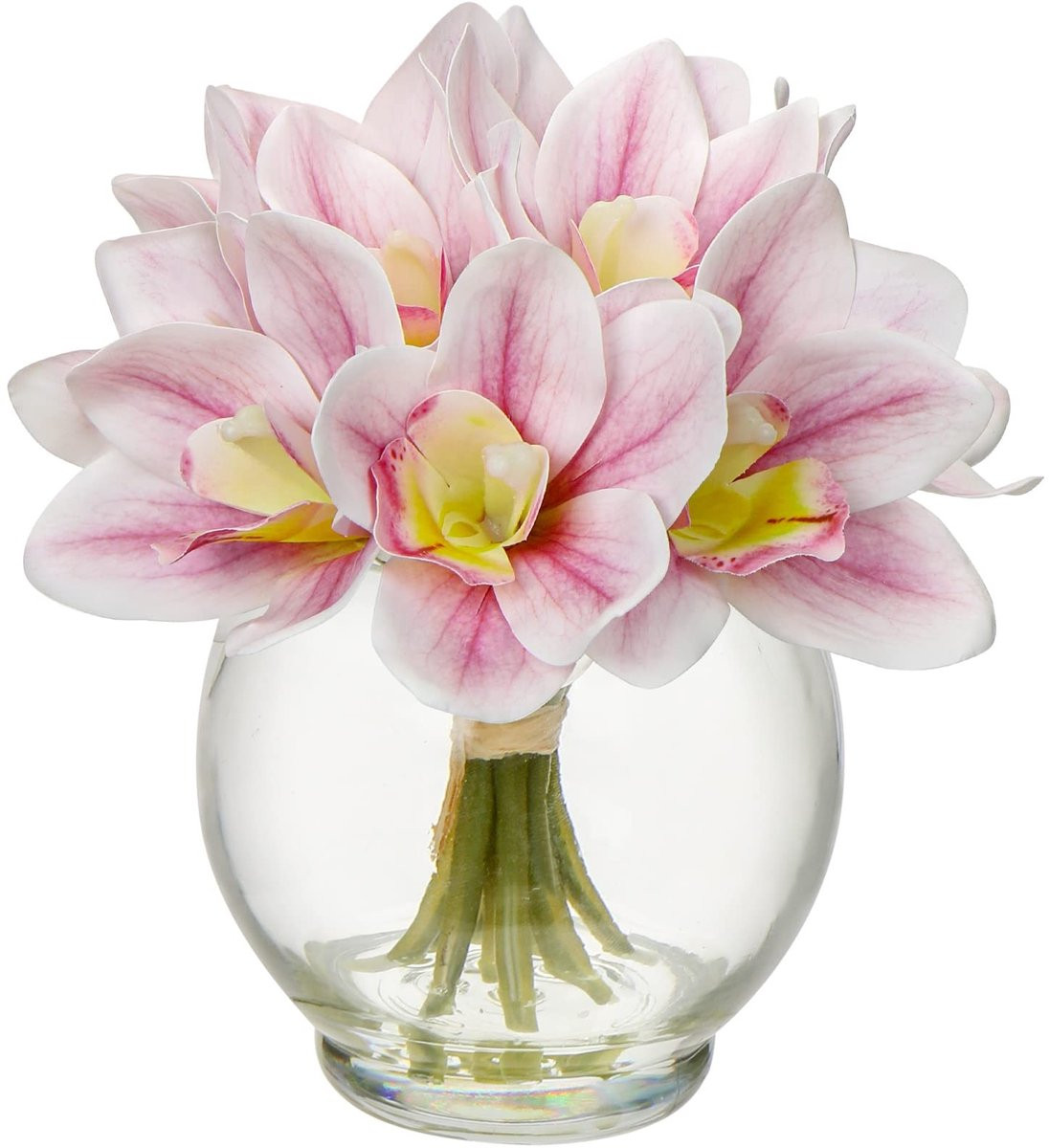 Merkloze kunstbloemen in vaasje voor decoratie