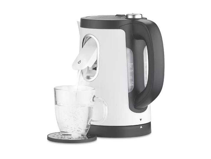TRISA Wasserkocher 2 in 1 Perfect Cup , weiss (weiß), B:17cm H:26,4cm T:23,6cm, Wasserkocher, Wasserkocher