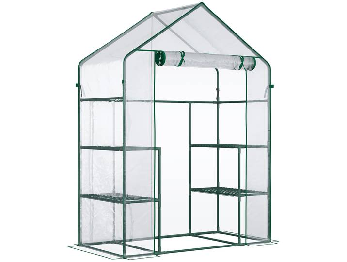 Serre de jardin Outsunny avec 4 étagères 142X73X195 cm Vert