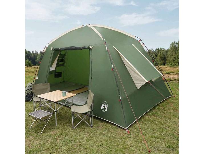 vidaXL Hütten-Zelt 4 Personen Grün Polyester