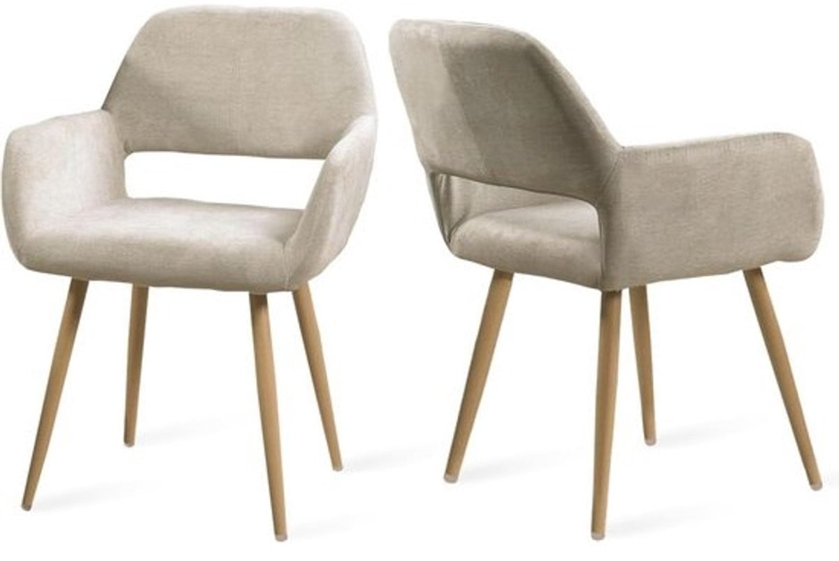 Moderne eetkamerstoel set van 2 Beige Scandinavische stijl