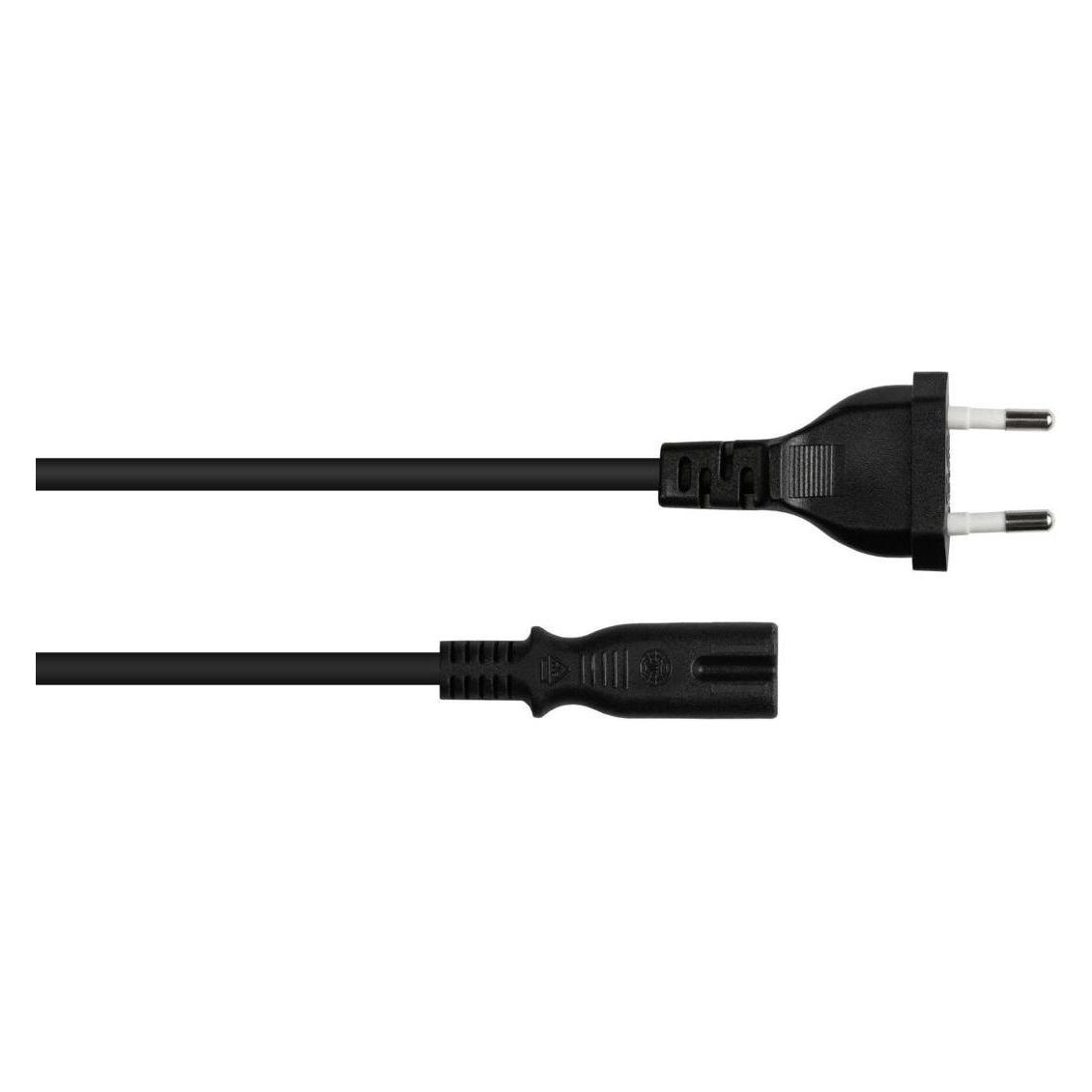 Varia Euro-Netzkabel Euro-Stecker Typ C an C7Euro 8 Buchse, schwarz, 0,75mm, 1m (1 m) (SK0370-S010)