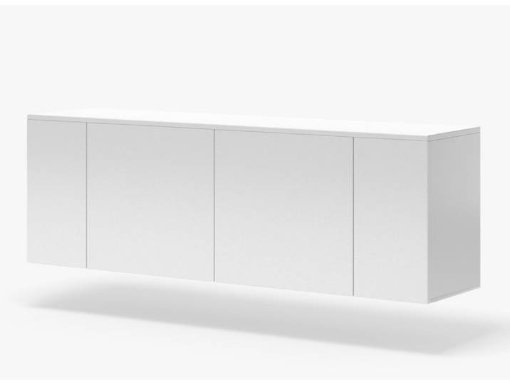 Weißes Hängesideboard nach Maß - Hängeschrank mit vielen Optionen MDF Beschichtet MDF Weiß matt